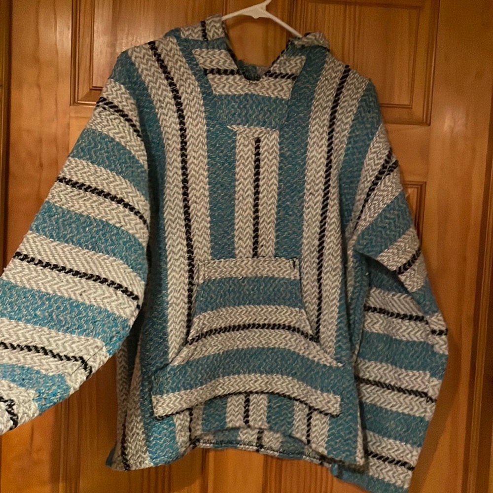 Carolina Blue, Black and White Baja Joe Hoodie